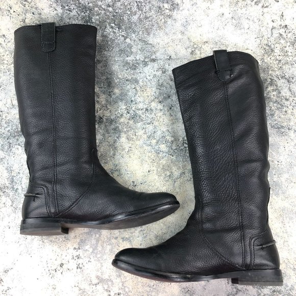 MADEWELL Women's 7.5 The Archive Black Pebbled Leather Knee High Riding Boots - Picture 10 of 16